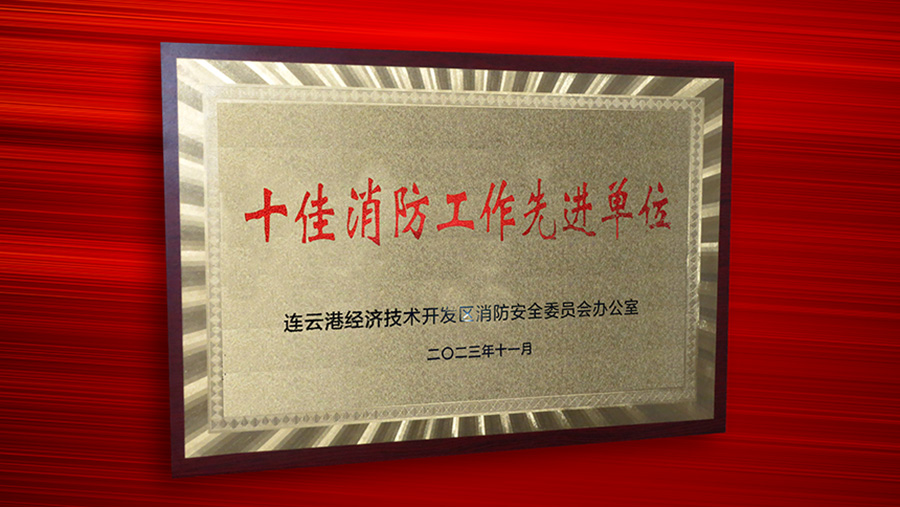 公司榮獲區“2023年度十佳消防工作先進單位”榮譽稱號